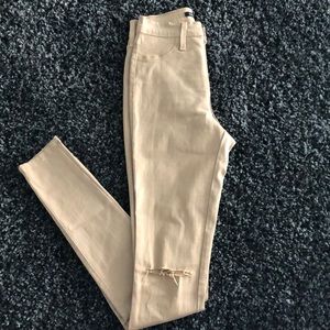 Fashion Nova skinny jeans in the color camel